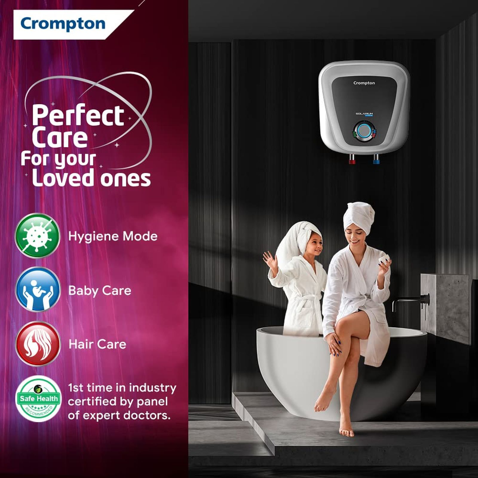Crompton Solarium Care 25 Litre 5 Star Vertical Storage Geyser with Powerful Heating Element (White)_8