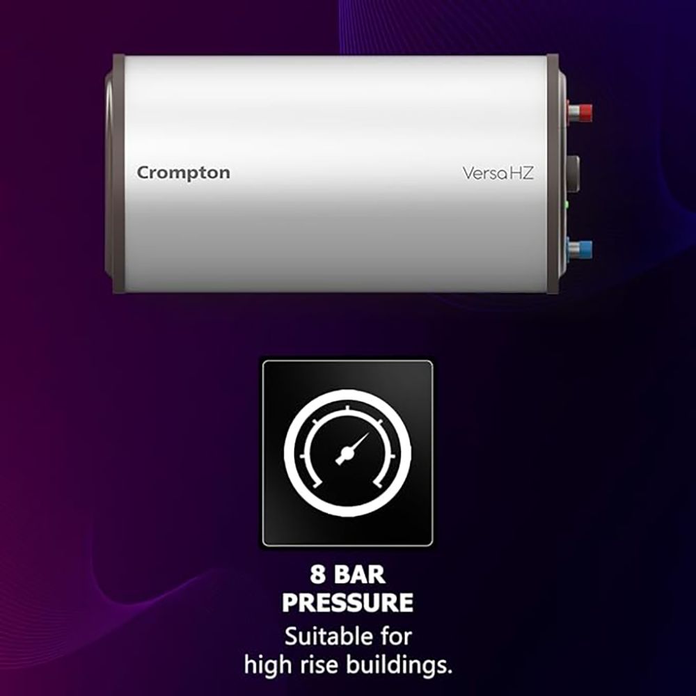 Crompton Versa HZ 15 Litre 3 Star Horizontal Storage Geyser with Advanced 3 Level Safety (White)_5