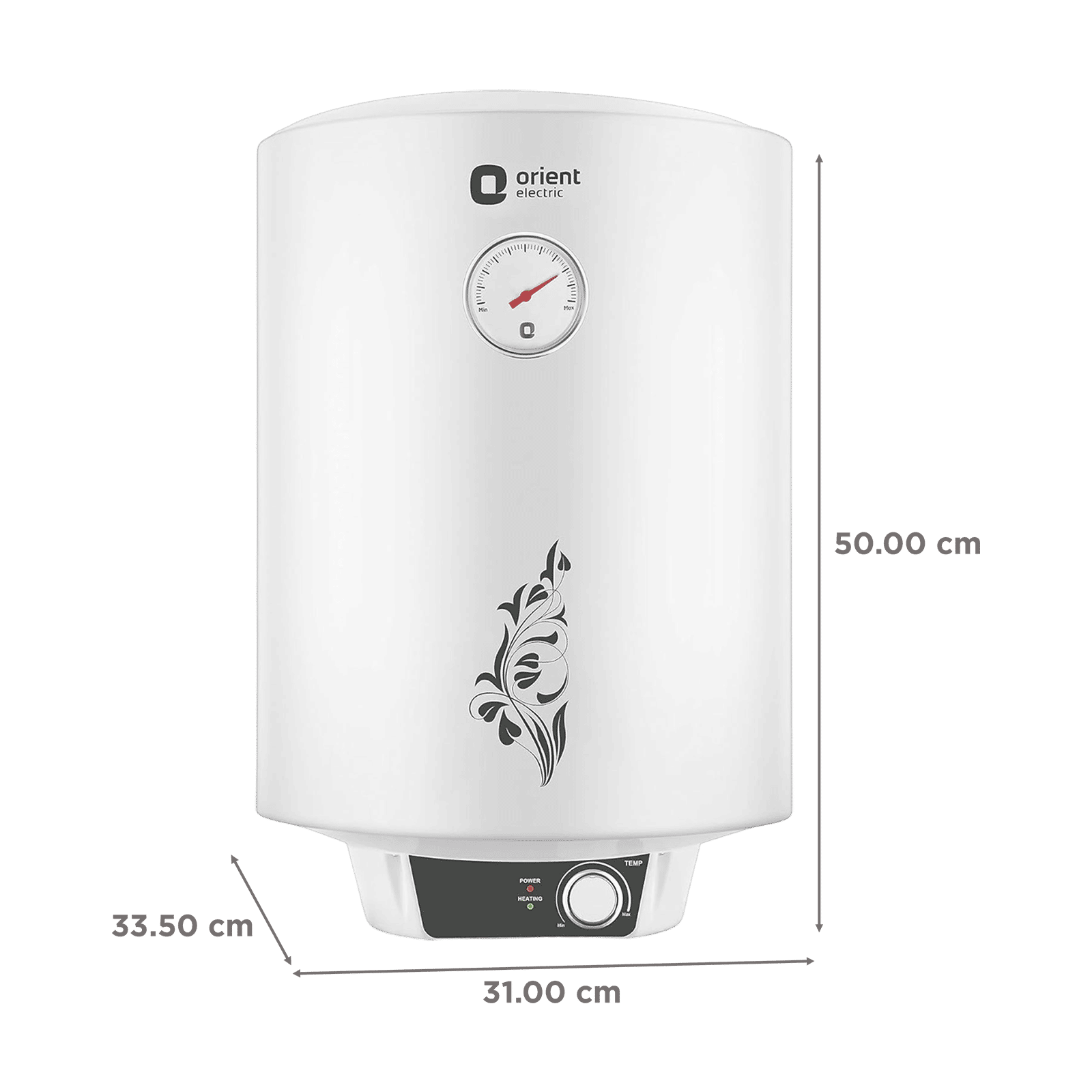 Orient Urja Plus 10 Litre 4 Star Vertical Storage Geyser with Glassline Coated Steel Tank (White and Black)_2