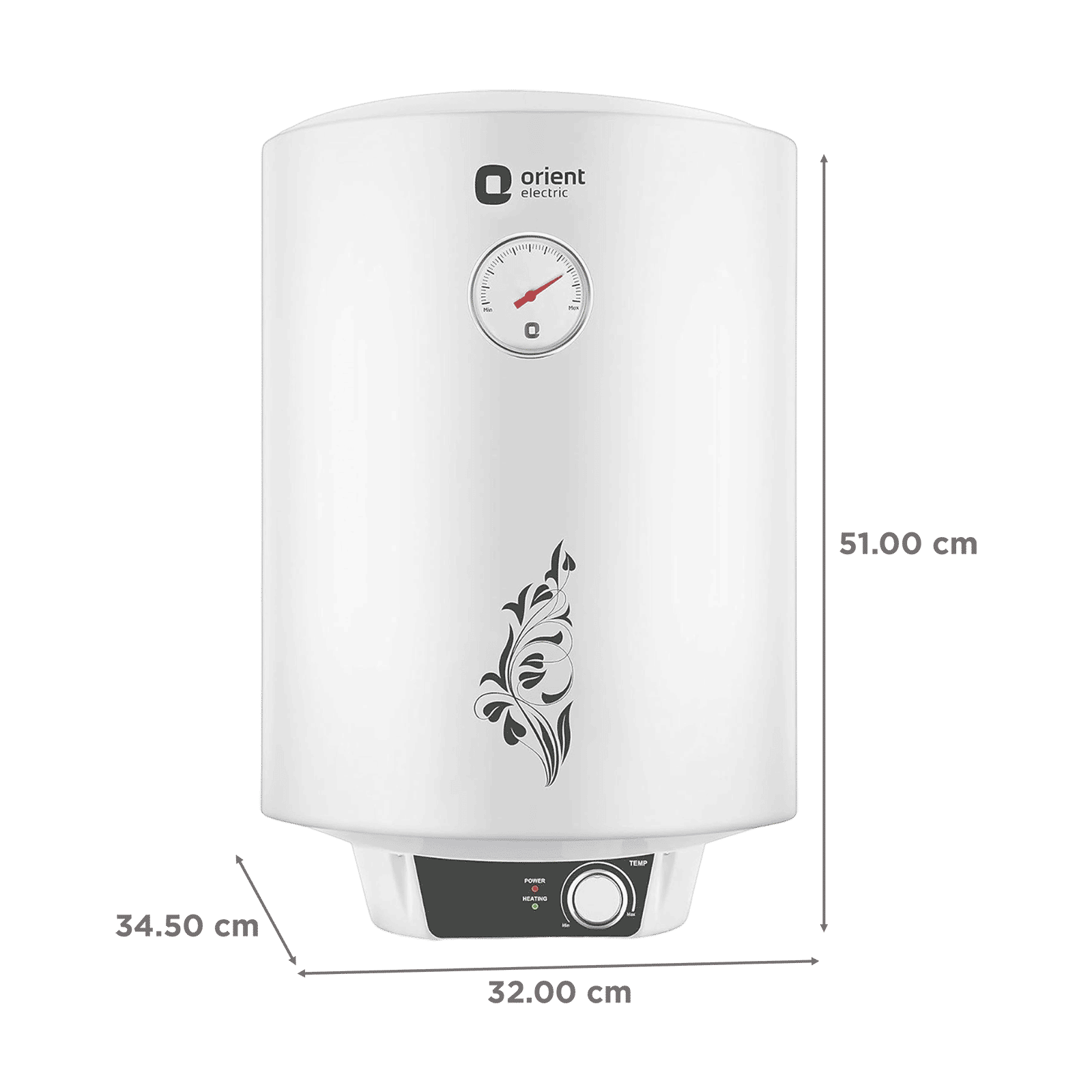 Orient Urja Plus 15 Litre 4 Star Vertical Storage Geyser with Glassline Coated Steel Tank (White and Black)_2