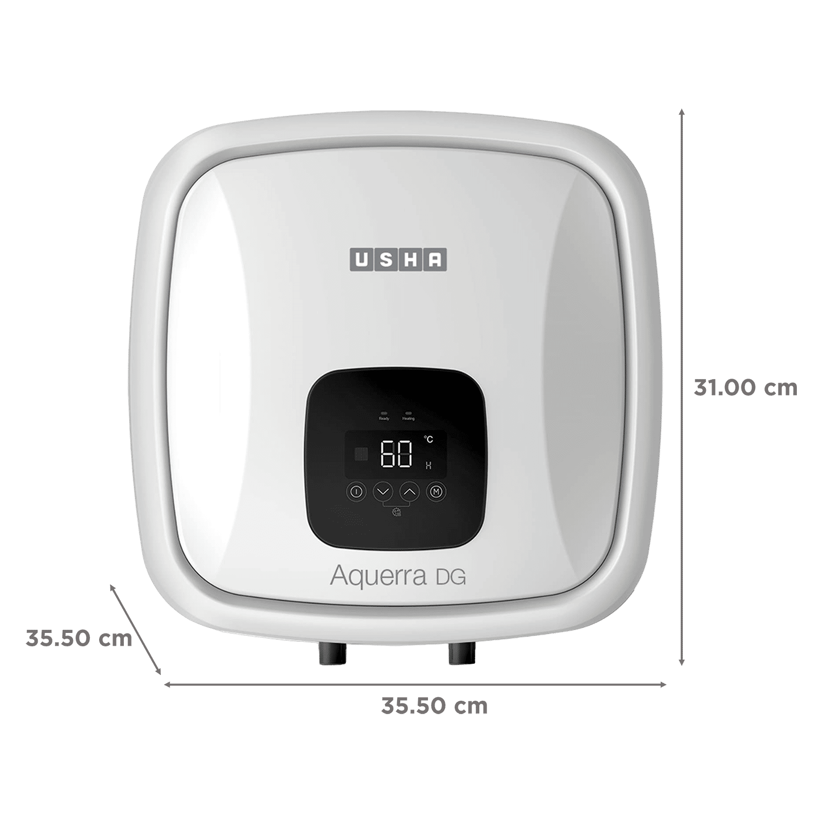 USHA Aquerra DG 10 Litre 5 Star Vertical Storage Geyser with Thermal Cutoff (White)_2