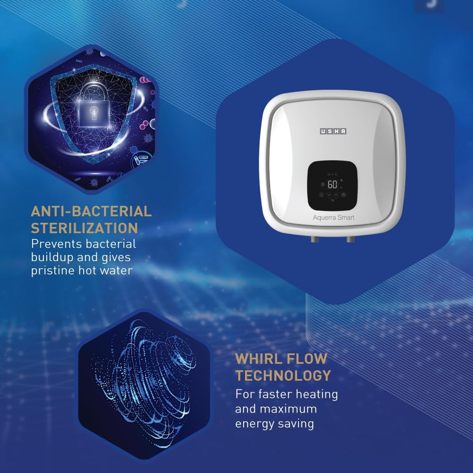 USHA Aquerra 15 Litre 5 Star Vertical Smart Geyser with Intelligent Features Through App (White) USHA Aquerra 15 Litre 5 Star Vertical Smart Geyser with Intelligent Features Through App (White)_7