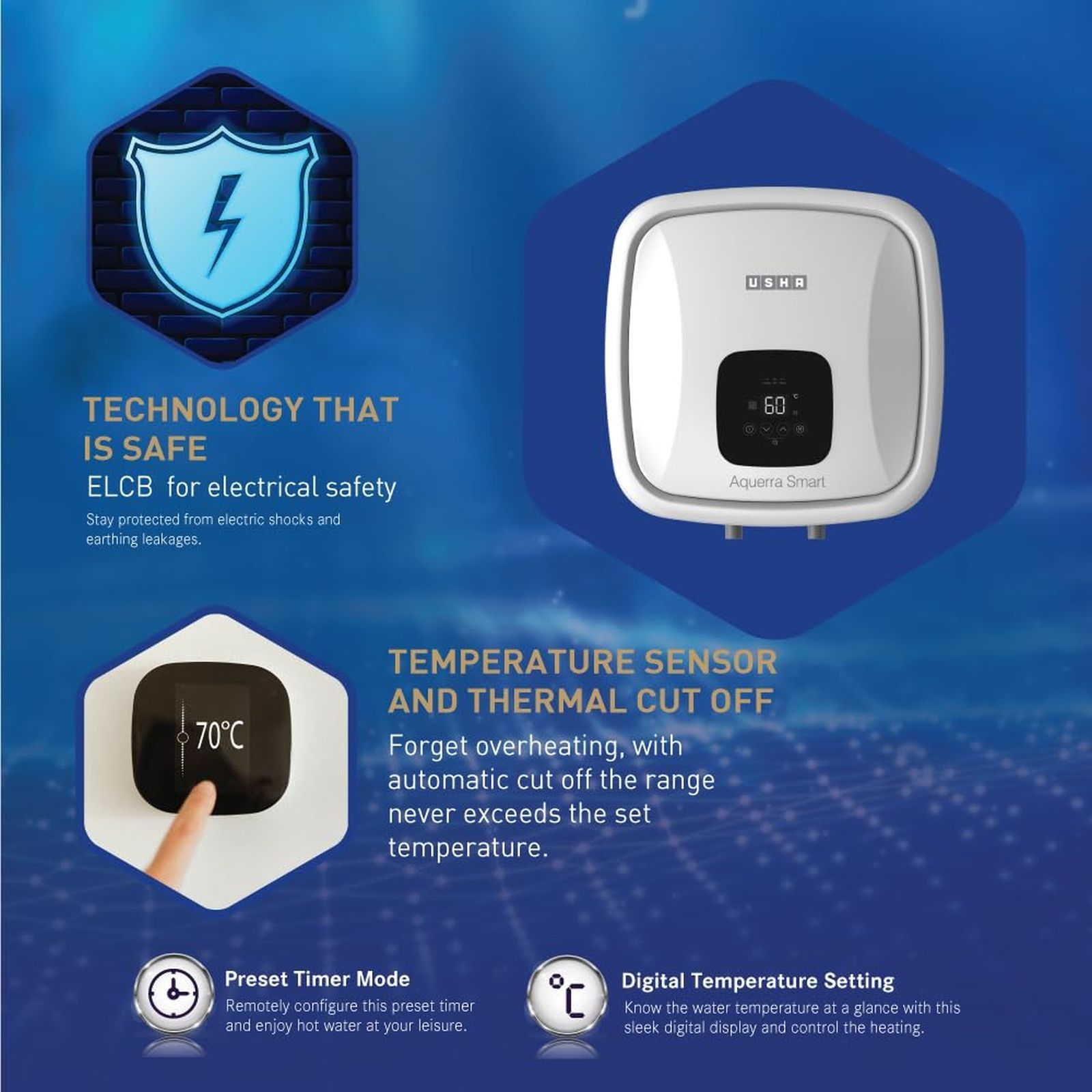 USHA Aquerra 25 Litre 5 Star Vertical Smart Geyser with Intelligent Features Through App (White) USHA Aquerra 25 Litre 5 Star Vertical Smart Geyser with Intelligent Features Through App (White)_6