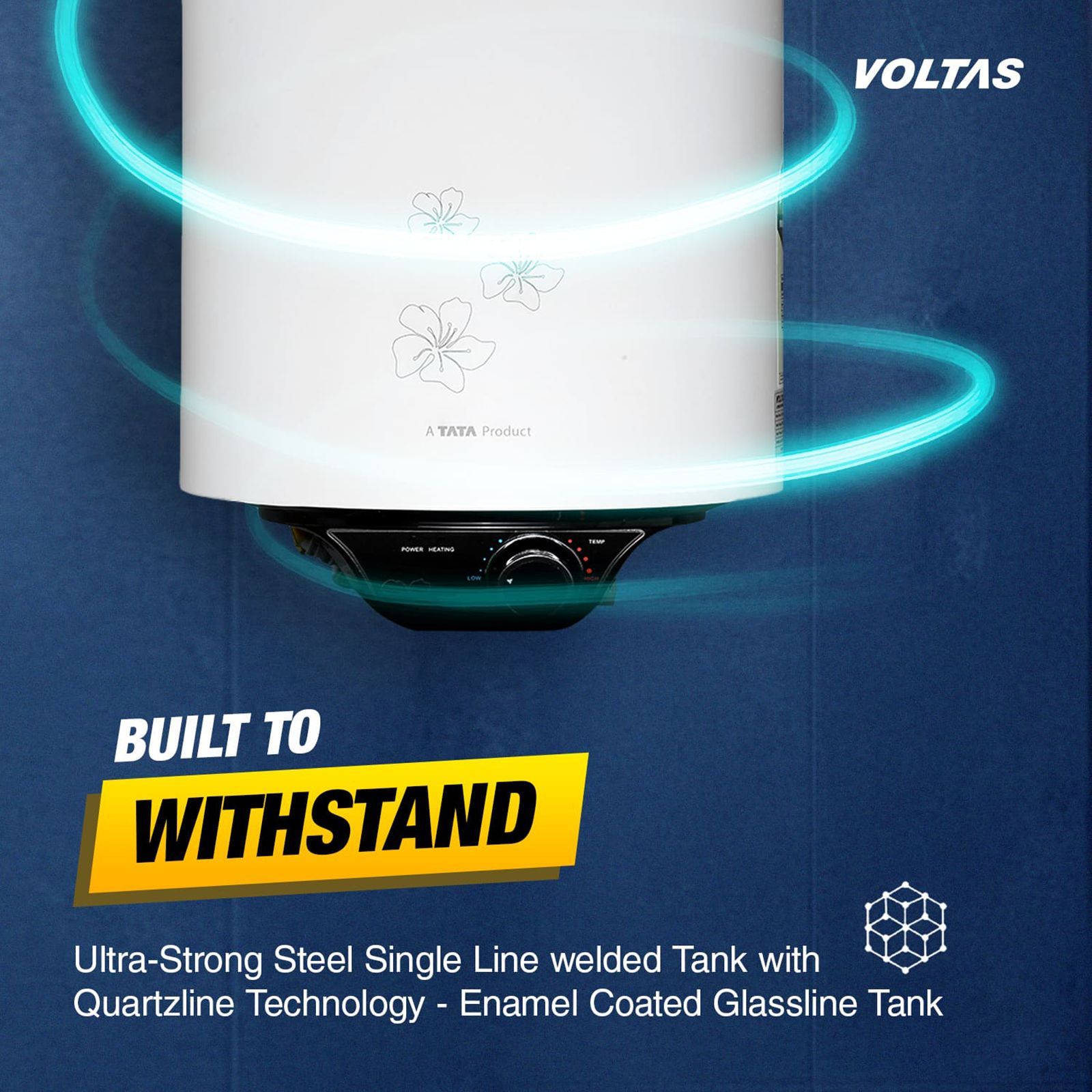 VOLTAS Aqua M 25 Litre 5 Star Vertical Storage Geyser with Quartzline Coating (Grey)_9