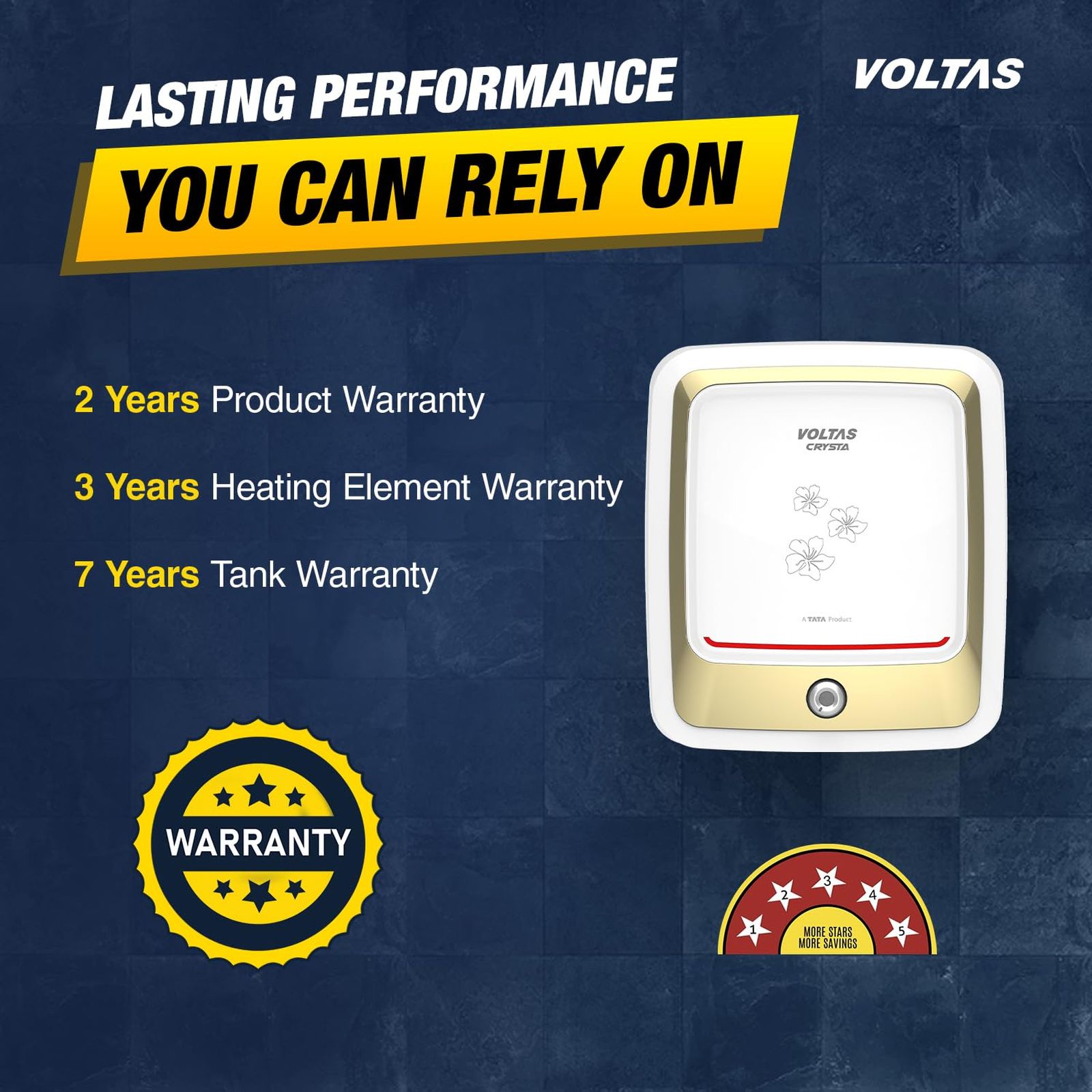 VOLTAS Crysta 25 Litre 5 Star Vertical Storage Geyser with Smart Thermostat Technology (White)_8