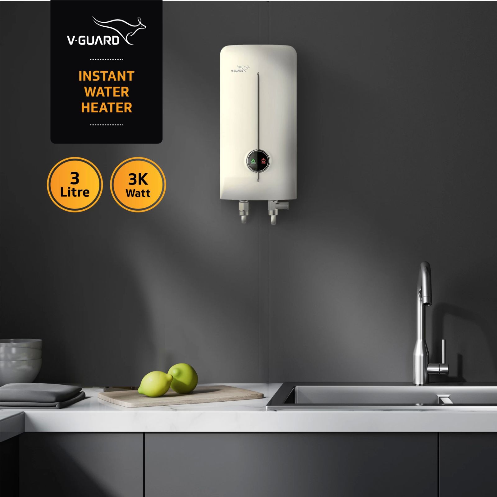 V-GUARD Victo 3 Litre Vertical Instant Geyser with Four Layered Safety Mechanism (Ivory)_7