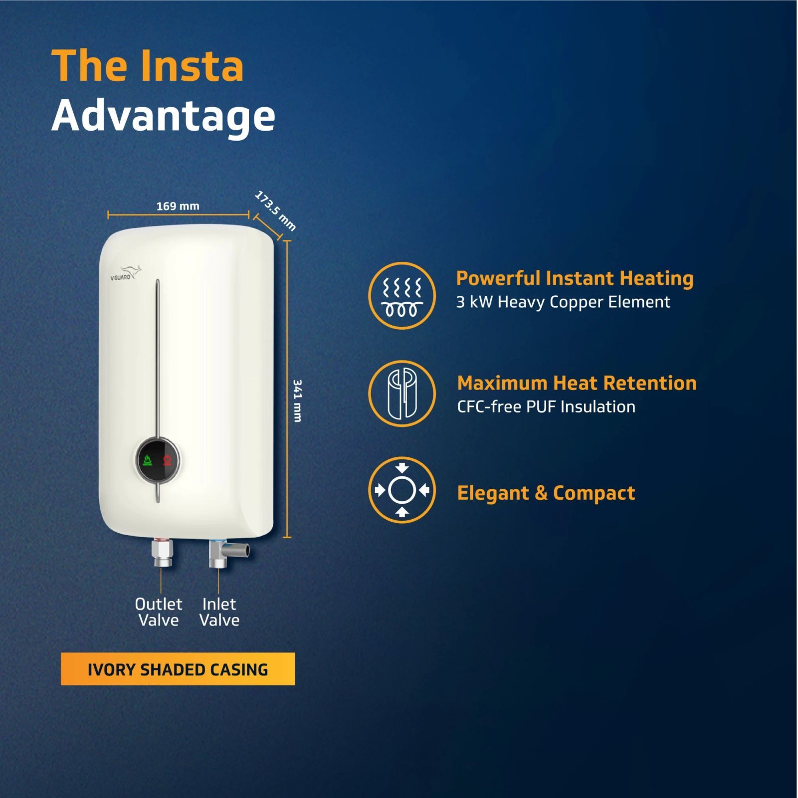 V-GUARD Victo 3 Litre Vertical Instant Geyser with Four Layered Safety Mechanism (Ivory)_4