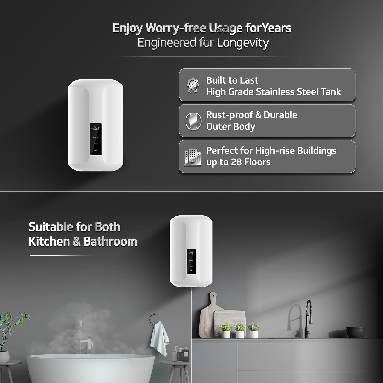 V-GUARD Vinsta 3 Litre Vertical Instant Geyser with Stainless Steel Tank (White) V-GUARD Vinsta 3 Litre Vertical Instant Geyser with Stainless Steel Tank (White)_5