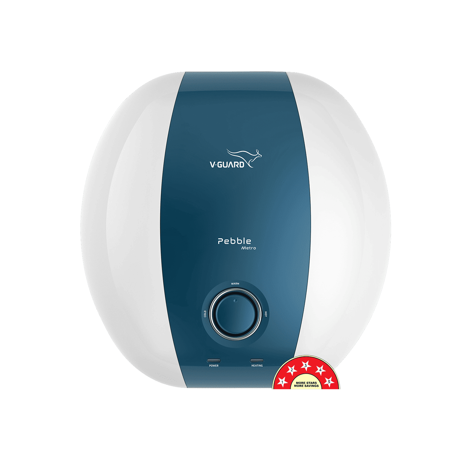 V-Guard Pebble Metro 25 Litre 5 Star Vertical Storage Geyser with Energy Saving Technology (White) V-Guard Pebble Metro 25 Litre 5 Star Vertical Storage Geyser with Energy Saving Technology (White)_1