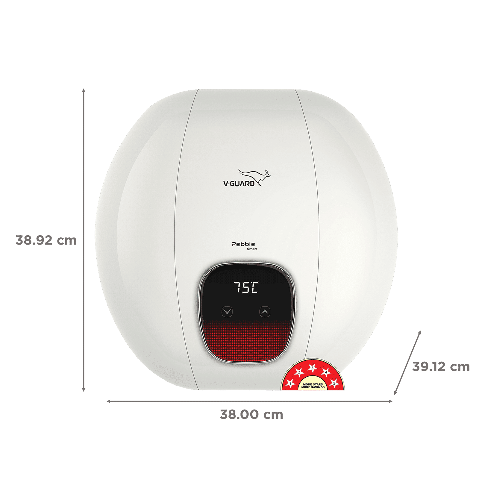 V-Guard Pebble Smart 15 Litre 5 Star Vertical Smart Geyser with Alexa & Google Assistant Compatibility (White)_2
