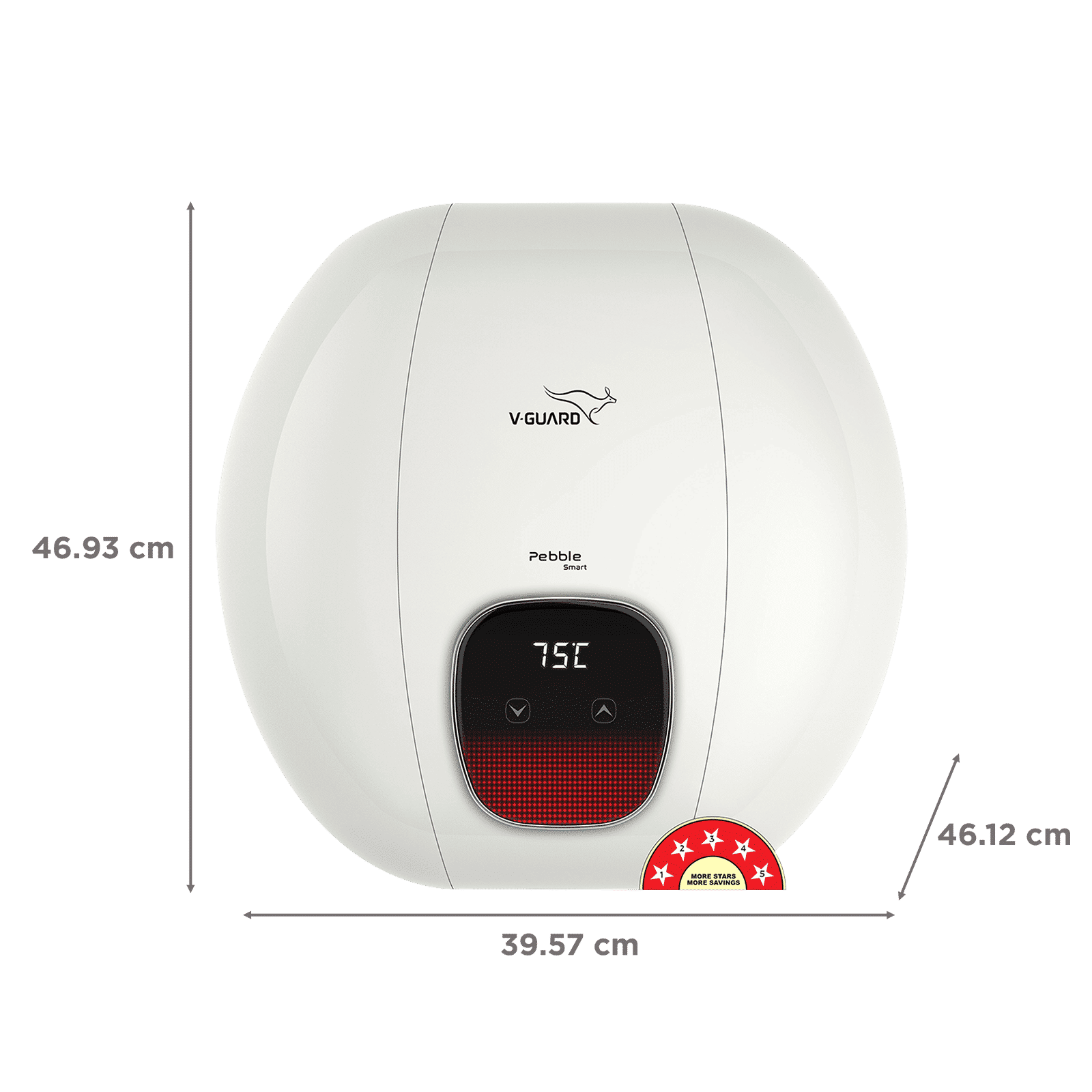 V-Guard Pebble Smart 25 Litre 5 Star Vertical Smart Geyser with Alexa & Google Assistant Compatibility (White)_2