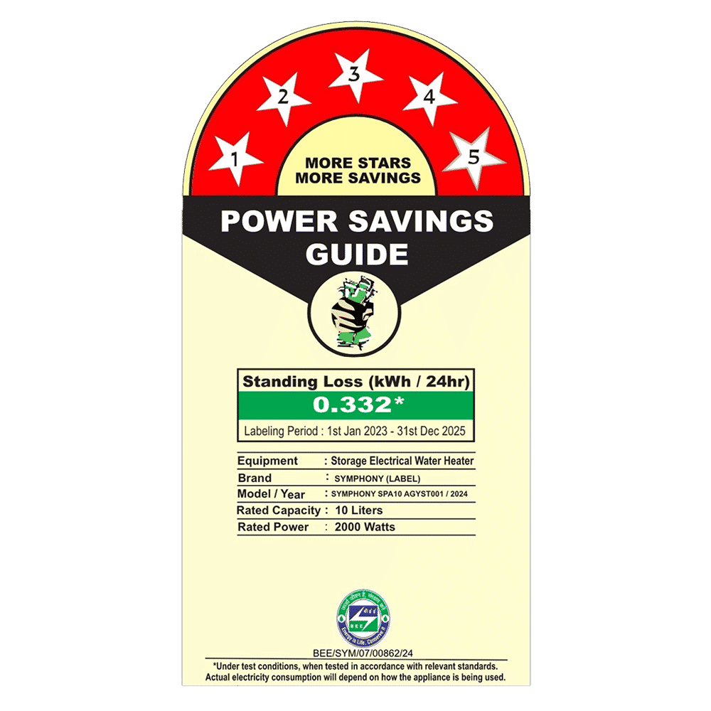 Symphony SPA 10 Litre 5 Star Vertical Storage Geyser with PUROPOD 9-Layer Advanced Water Filtration Technology (White & Grey)_4