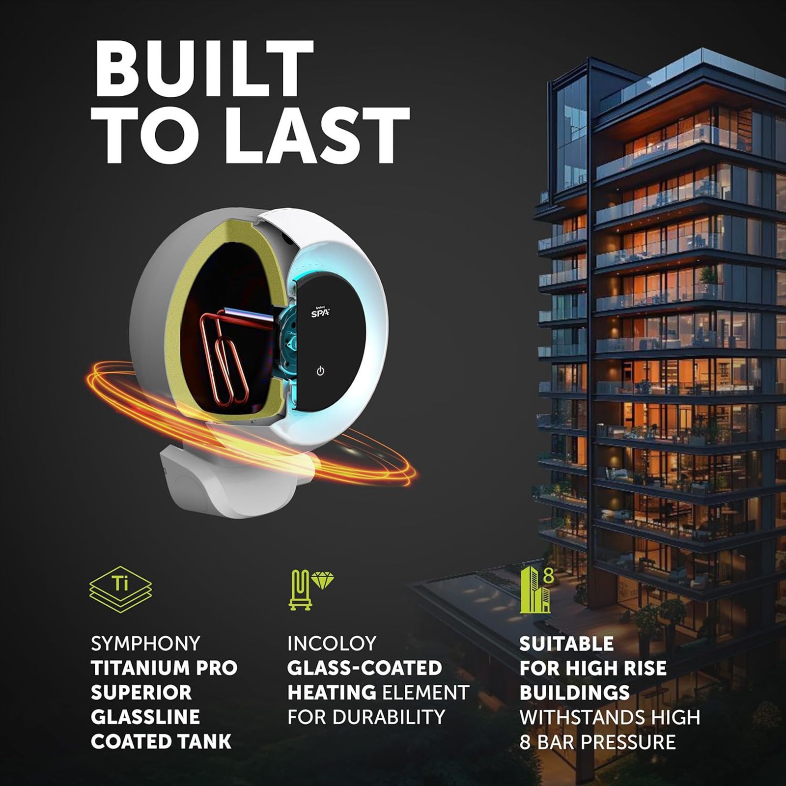 Symphony SPA 15 Litre 5 Star Vertical Storage Geyser with PUROPOD 9-Layer Advanced Water Filtration Technology (White & Grey) Symphony SPA 15 Litre 5 Star Vertical Storage Geyser with PUROPOD 9-Layer Advanced Water Filtration Technology (White & Grey)_8