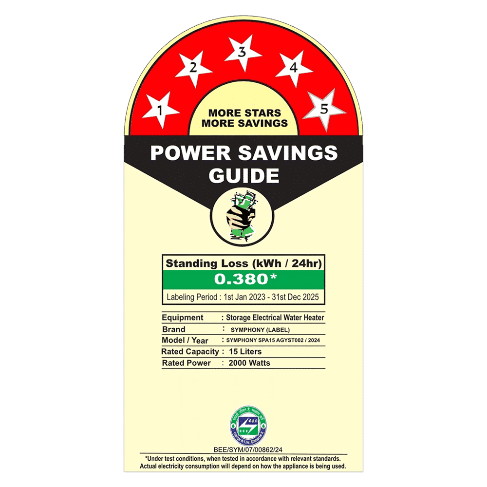 Symphony SPA 15 Litre 5 Star Vertical Storage Geyser with PUROPOD 9-Layer Advanced Water Filtration Technology (White & Grey) Symphony SPA 15 Litre 5 Star Vertical Storage Geyser with PUROPOD 9-Layer Advanced Water Filtration Technology (White & Grey)_4