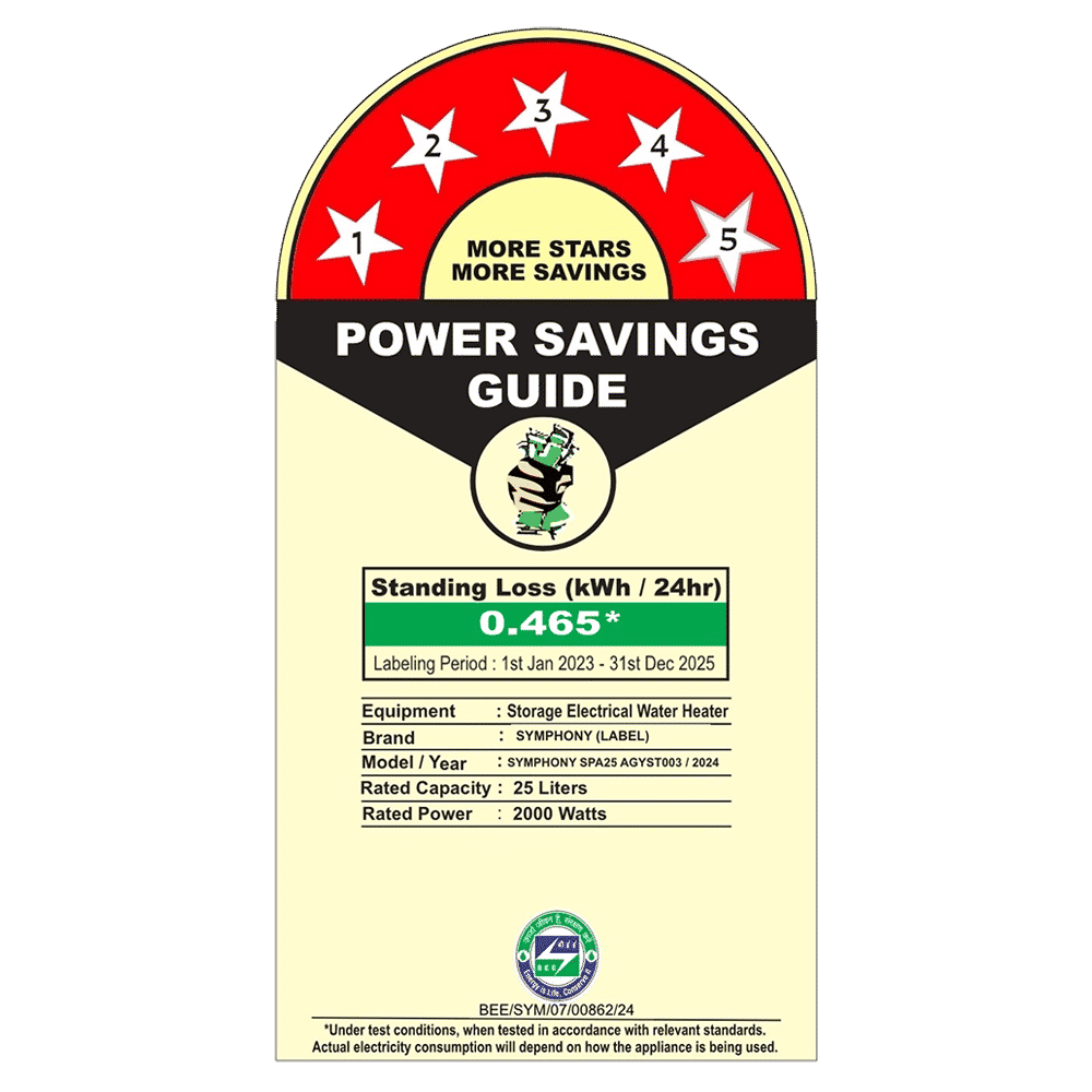 Symphony SPA 25 Litre 5 Star Vertical Storage Geyser with PUROPOD 9-Layer Advanced Water Filtration Technology (White & Grey) Symphony SPA 25 Litre 5 Star Vertical Storage Geyser with PUROPOD 9-Layer Advanced Water Filtration Technology (White & Grey)_4