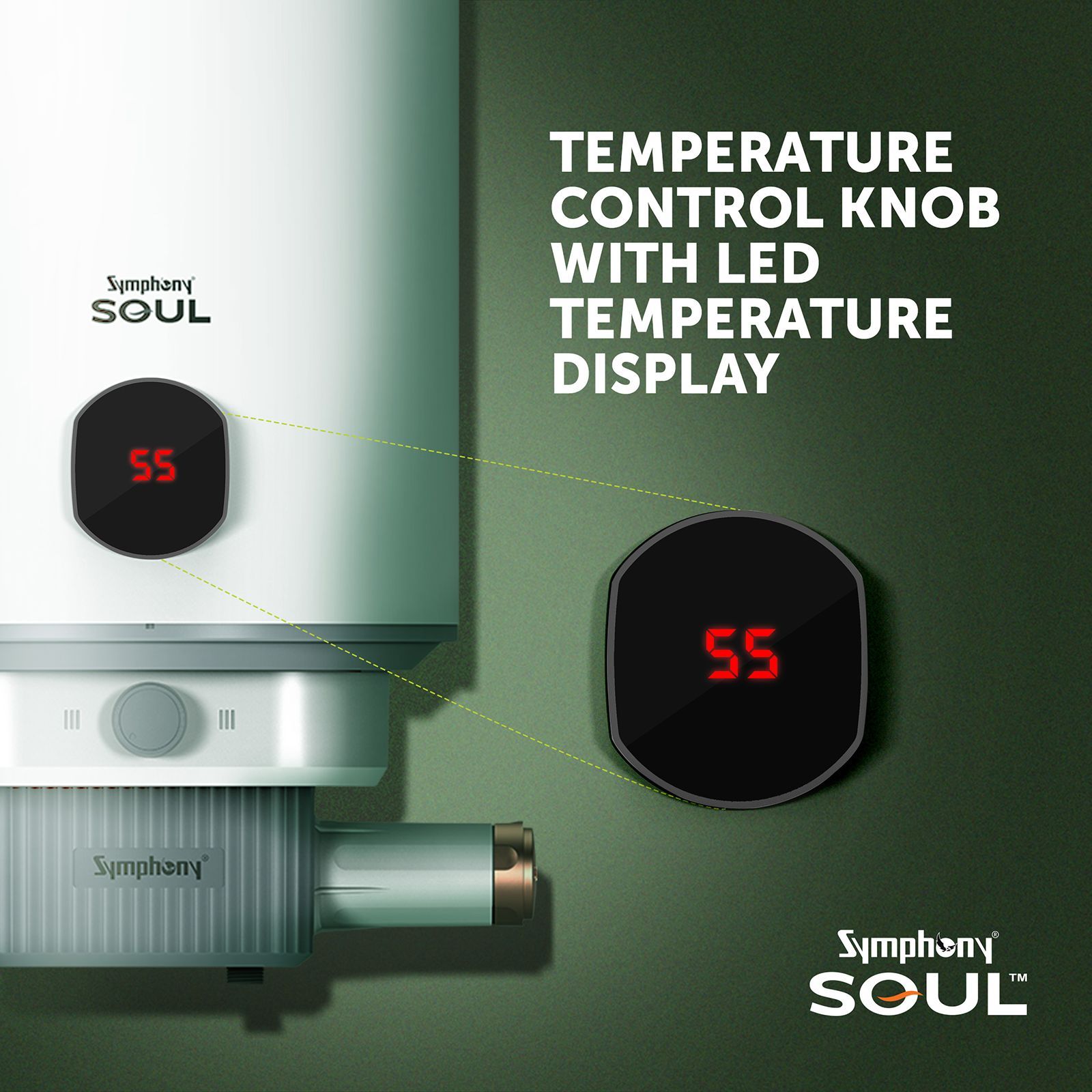 Symphony Soul 15 Litre 5 Star Vertical Storage Geyser with Hair Fall Control (White & Grey)_6