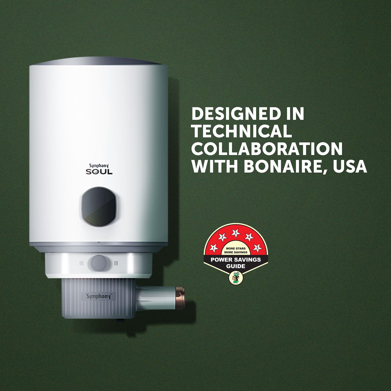 Symphony Soul 15 Litre 5 Star Vertical Storage Geyser with Hair Fall Control (White & Grey)_7