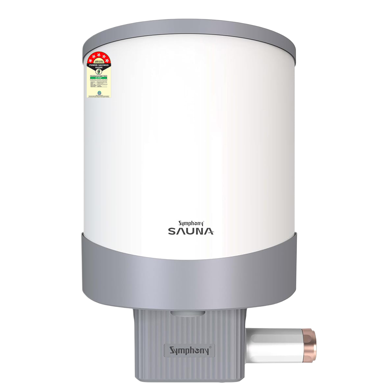 Symphony Sauna 10 Litre 5 Star Vertical Storage Geyser with Hair Fall Control (White & Grey)_1