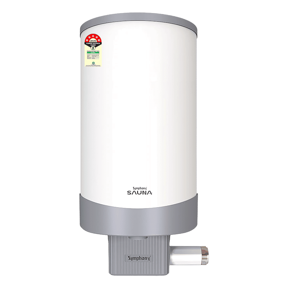 Symphony Sauna 25 Litre 5 Star Vertical Storage Geyser with Hair Fall Control (White & Grey)_1