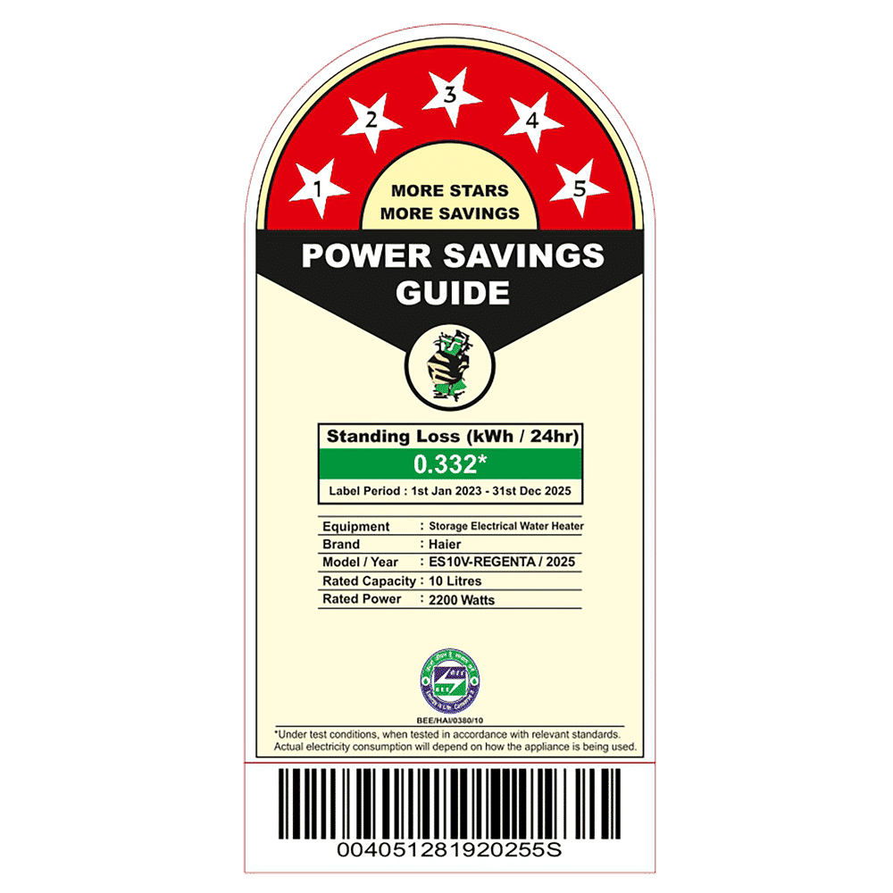 Haier REGENTA 10 Litre 5 Star Vertical Storage Geyser with RSC Technology (White) Haier REGENTA 10 Litre 5 Star Vertical Storage Geyser with RSC Technology (White)_4