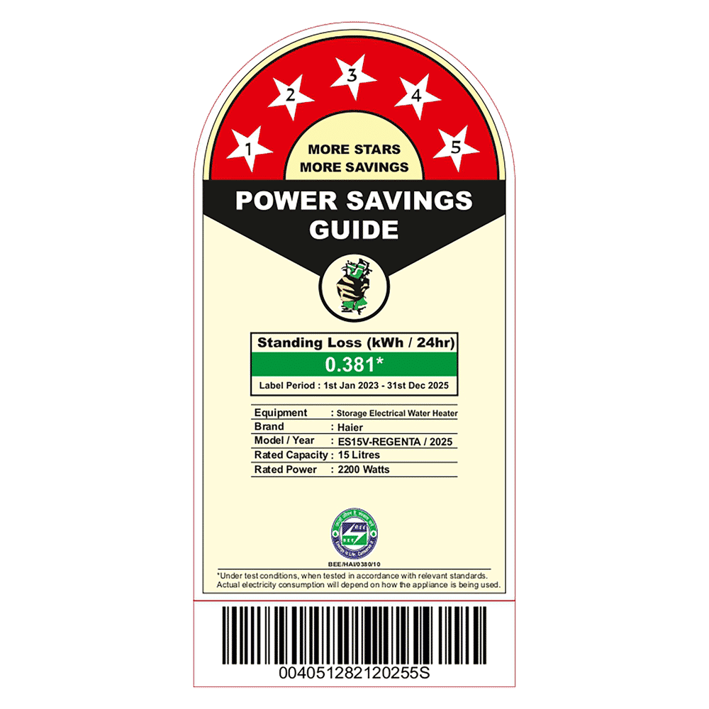 Haier REGENTA 15 Litre 5 Star Vertical Storage Geyser with RSC Technology (White) Haier REGENTA 15 Litre 5 Star Vertical Storage Geyser with RSC Technology (White)_4