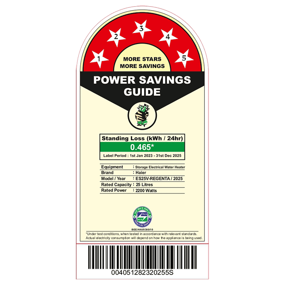 Haier REGENTA 25 Litre 5 Star Vertical Storage Geyser with RSC Technology (White) Haier REGENTA 25 Litre 5 Star Vertical Storage Geyser with RSC Technology (White)_4