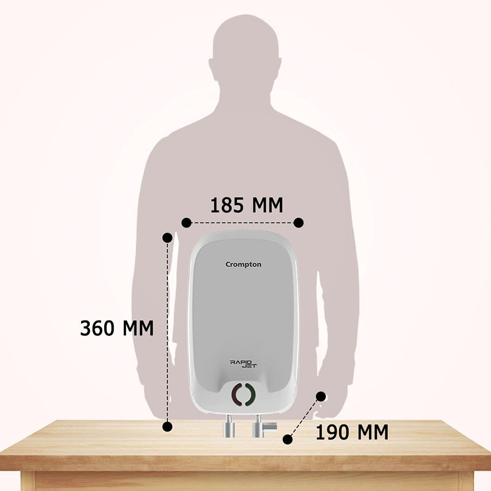 Crompton Rapid Jet 3 Litre 5 Star Vertical Instant Geyser with Advanced 4 Level Safety (White) Crompton Rapid Jet 3 Litre 5 Star Vertical Instant Geyser with Advanced 4 Level Safety (White)_6