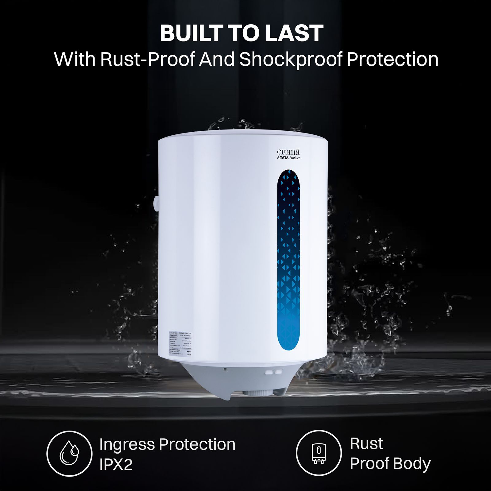 Croma AV5117 25 Litres 5 Star Vertical Storage Geyser with Temperature Control Knob (White)_6