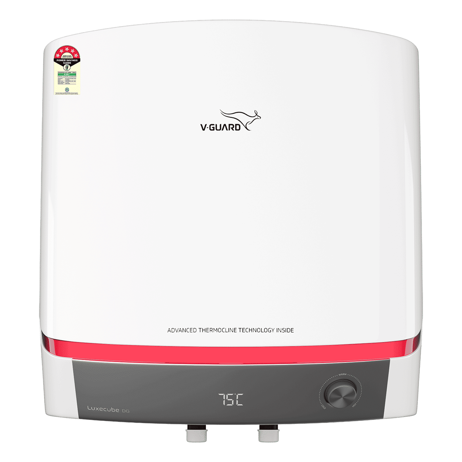 V-GUARD LUXECUBE DG 15 Litre 5 Star Vertical Storage Geyser with Advanced Thermocline Technology (White)_1