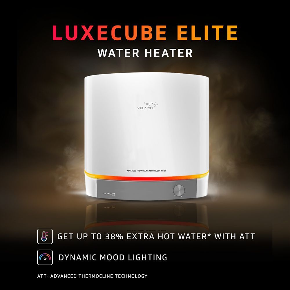 V-GUARD LUXECUBE ELITE 10 Litre 5 Star Vertical Storage Water Geyser with Advanced Thermocline Technology (White)_7