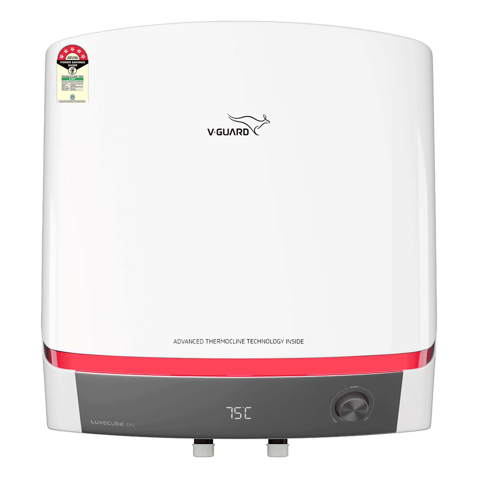 V-GUARD LUXECUBE DG 25 Litre 5 Star Vertical Storage Geyser with Advanced Thermocline Technology (White)_1