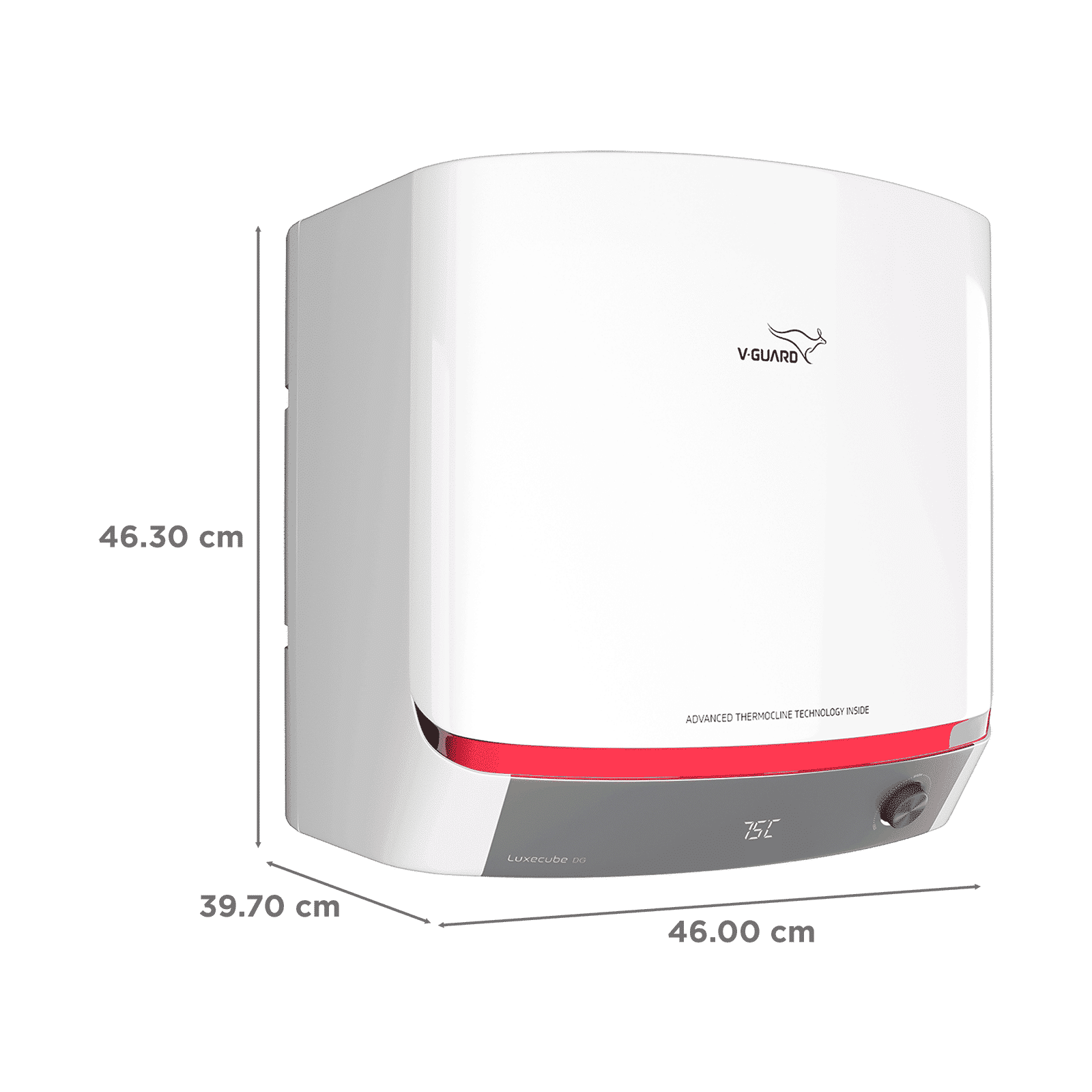 V-GUARD LUXECUBE DG 25 Litre 5 Star Vertical Storage Geyser with Advanced Thermocline Technology (White)_2