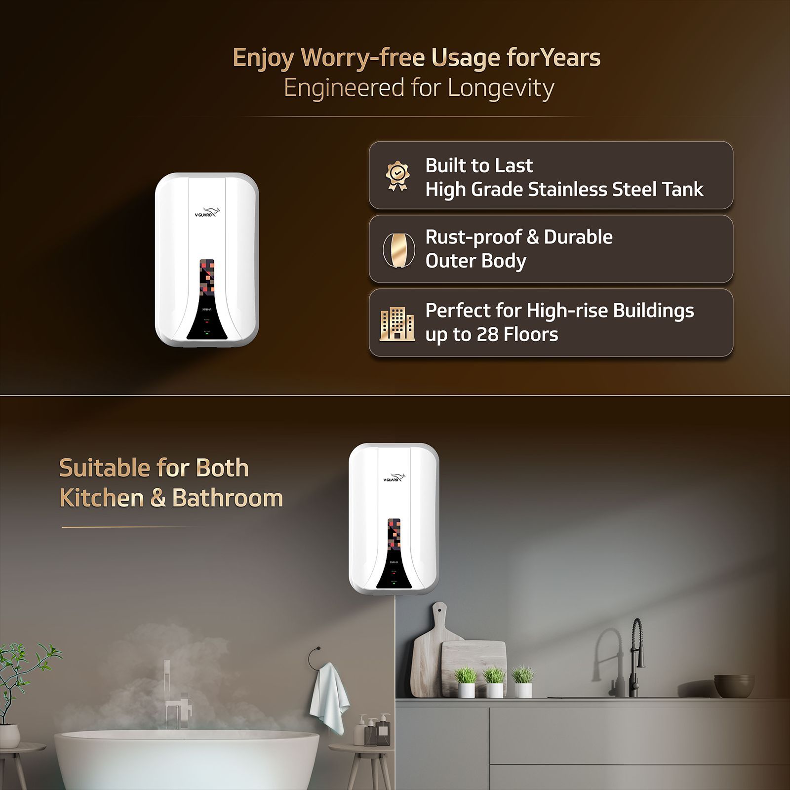 V-GUARD Maha 5 Litre Vertical Instant Geyser with Stainless Steel Tank (White)_7