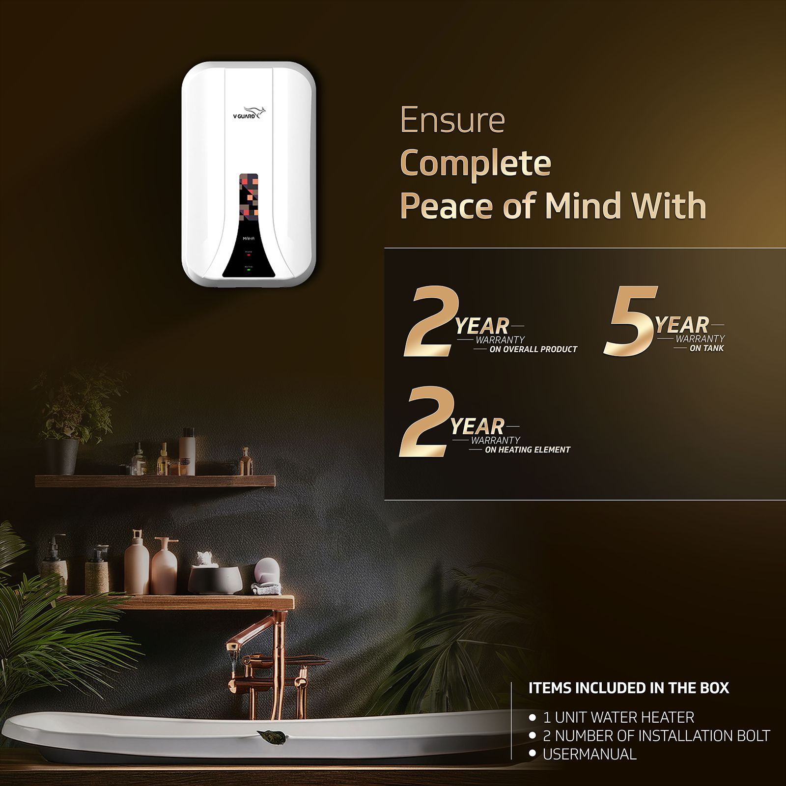 V-GUARD Maha 5 Litre Vertical Instant Geyser with Stainless Steel Tank (White)_8