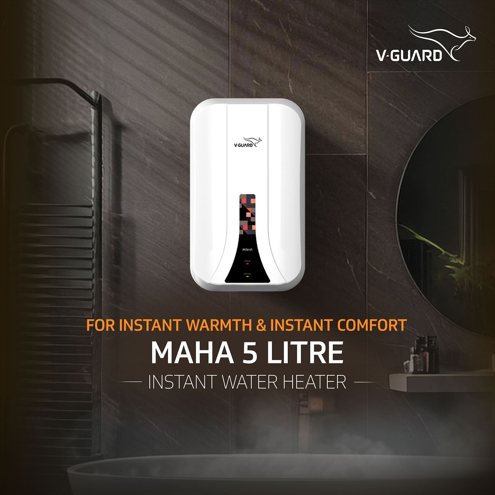 V-GUARD Maha 5 Litre Vertical Instant Geyser with Stainless Steel Tank (White)_4