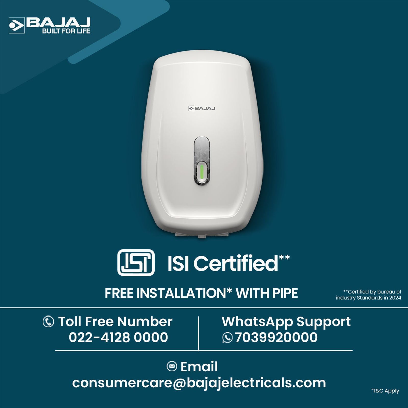 BAJAJ Shield Aerono 3 Litre Vertical Instant Geyser with Shock Resistance (White) BAJAJ Shield Aerono 3 Litre Vertical Instant Geyser with Shock Resistance (White)_12