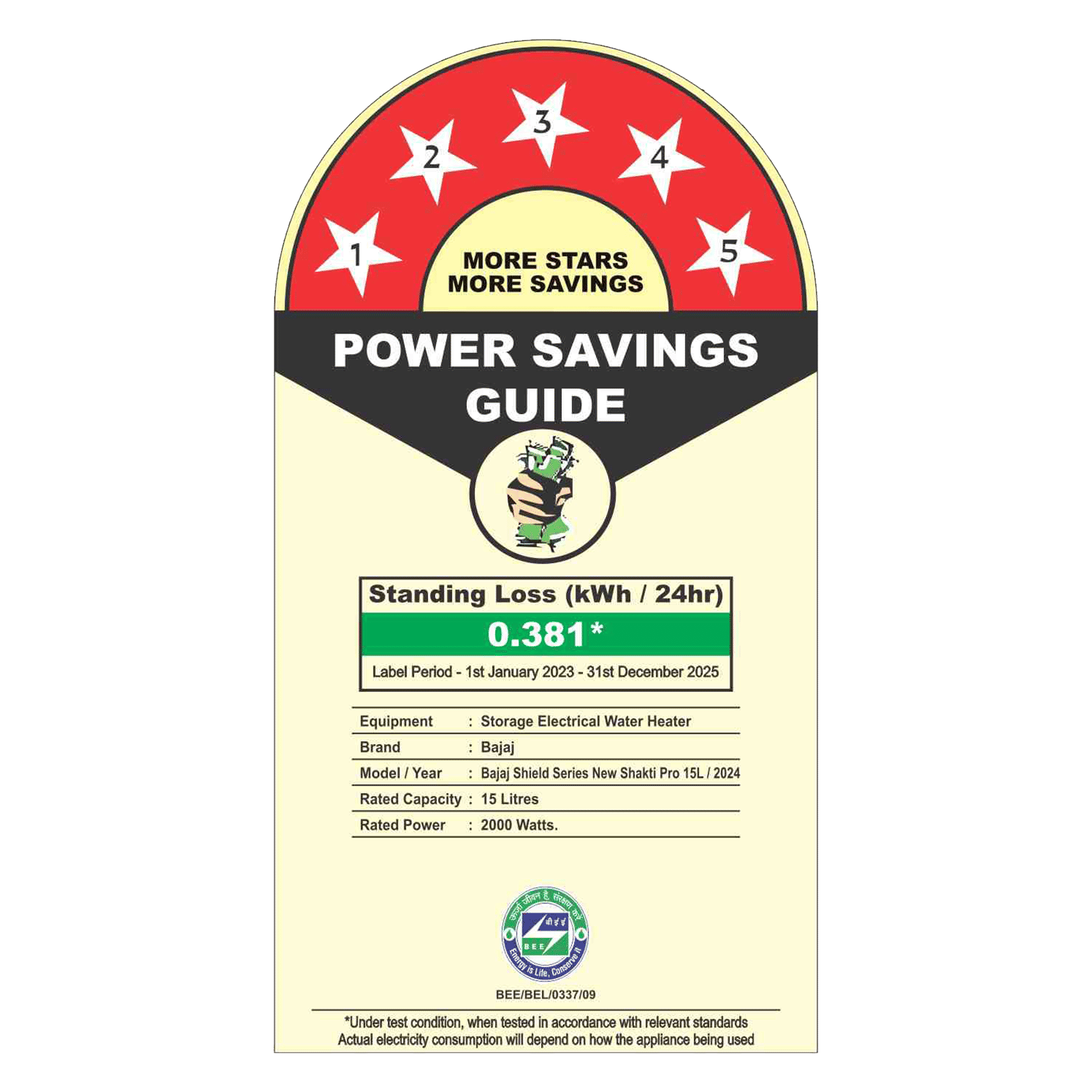 BAJAJ Shield New Shakti Pro 15 Litre Vertical Storage Geyser with Swirlflow Technology (White)_7