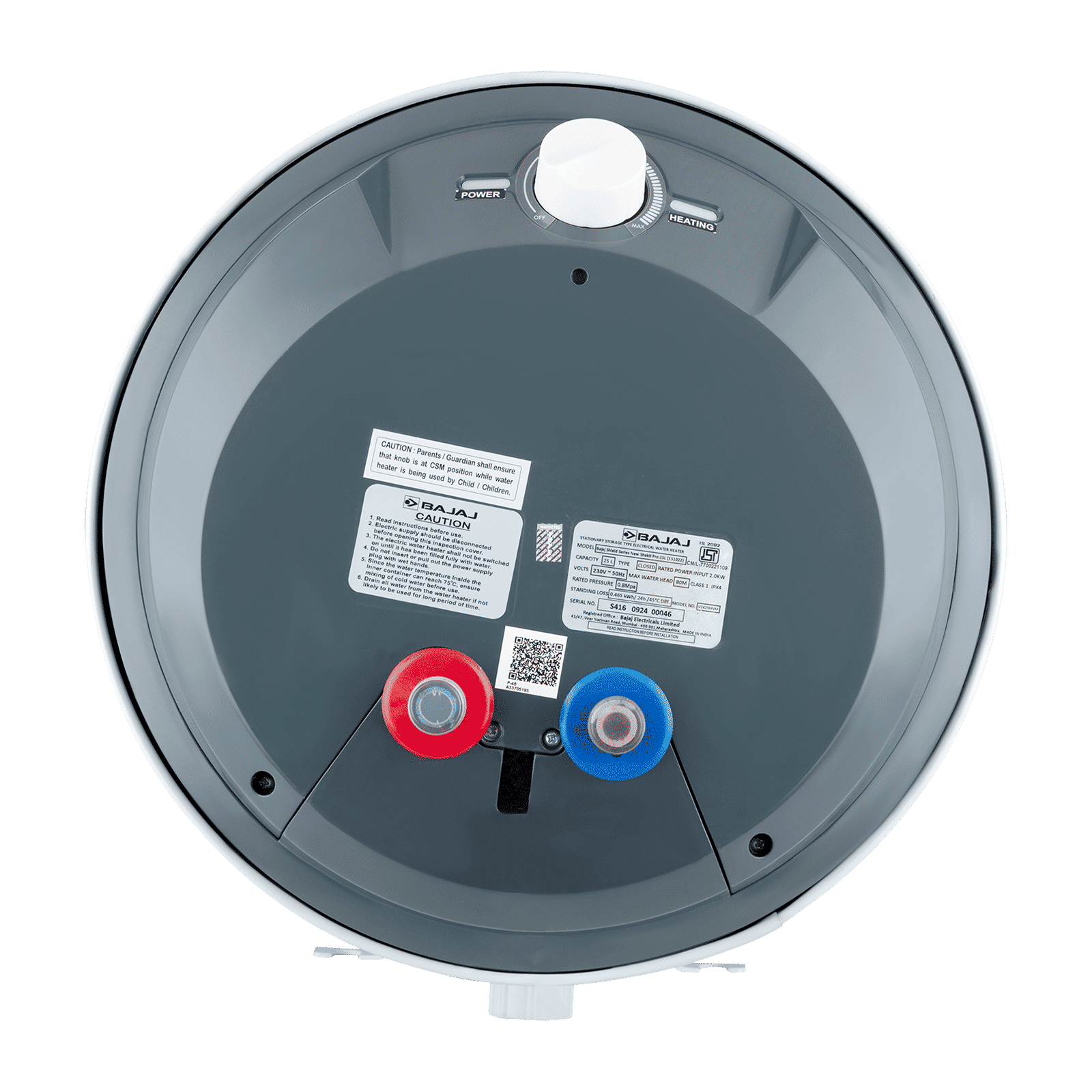 BAJAJ Shield New Shakti Pro 25 Litre Vertical Storage Geyser with Swirlflow Technology (White)_5