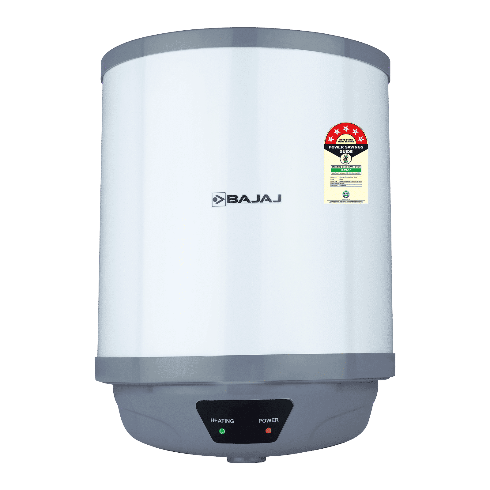 BAJAJ Shield Crest Plus 6 Litre 5 Star Vertical Storage Geyser with Swirlflow Technology (White & Grey)_1