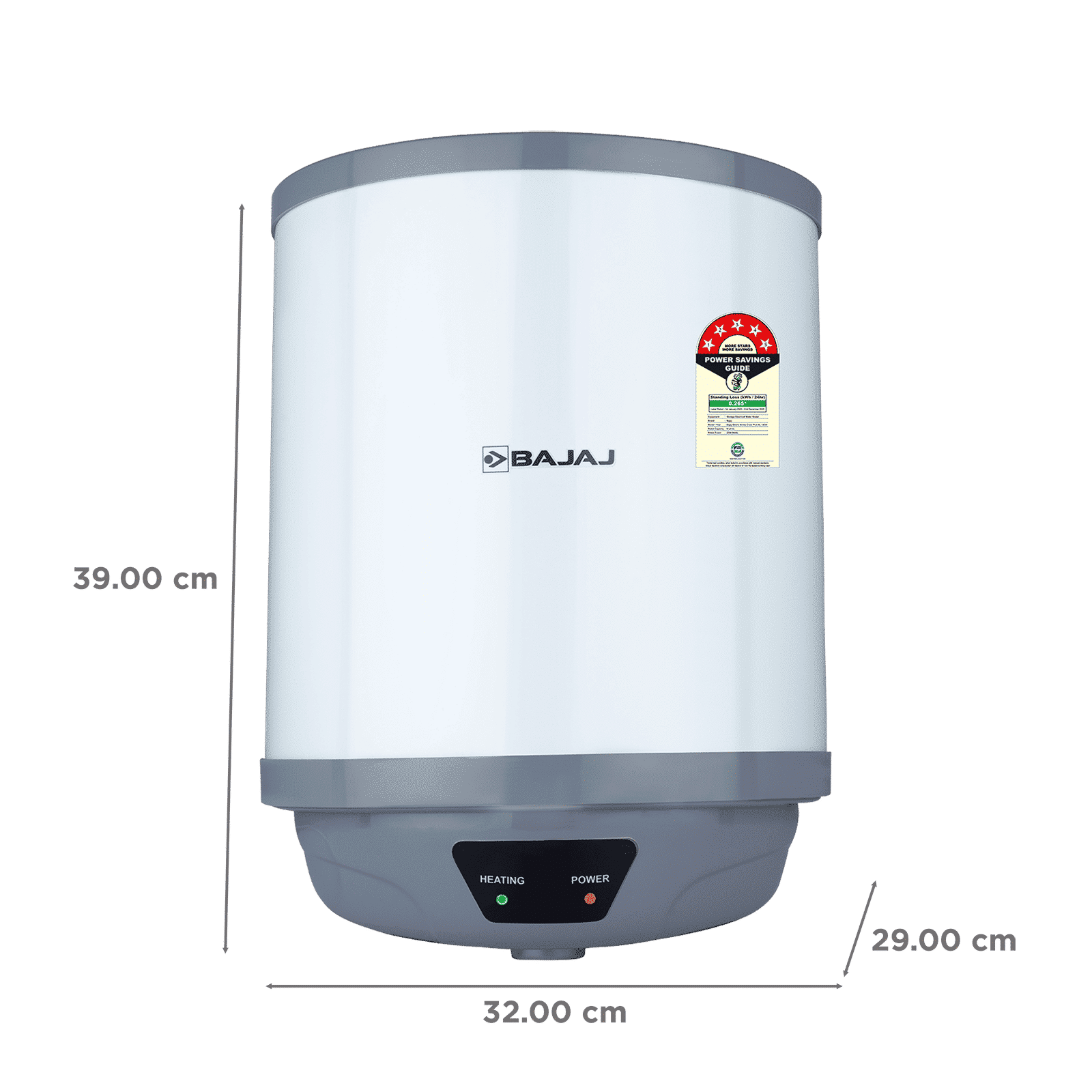 BAJAJ Shield Crest Plus 6 Litre 5 Star Vertical Storage Geyser with Swirlflow Technology (White & Grey)_2