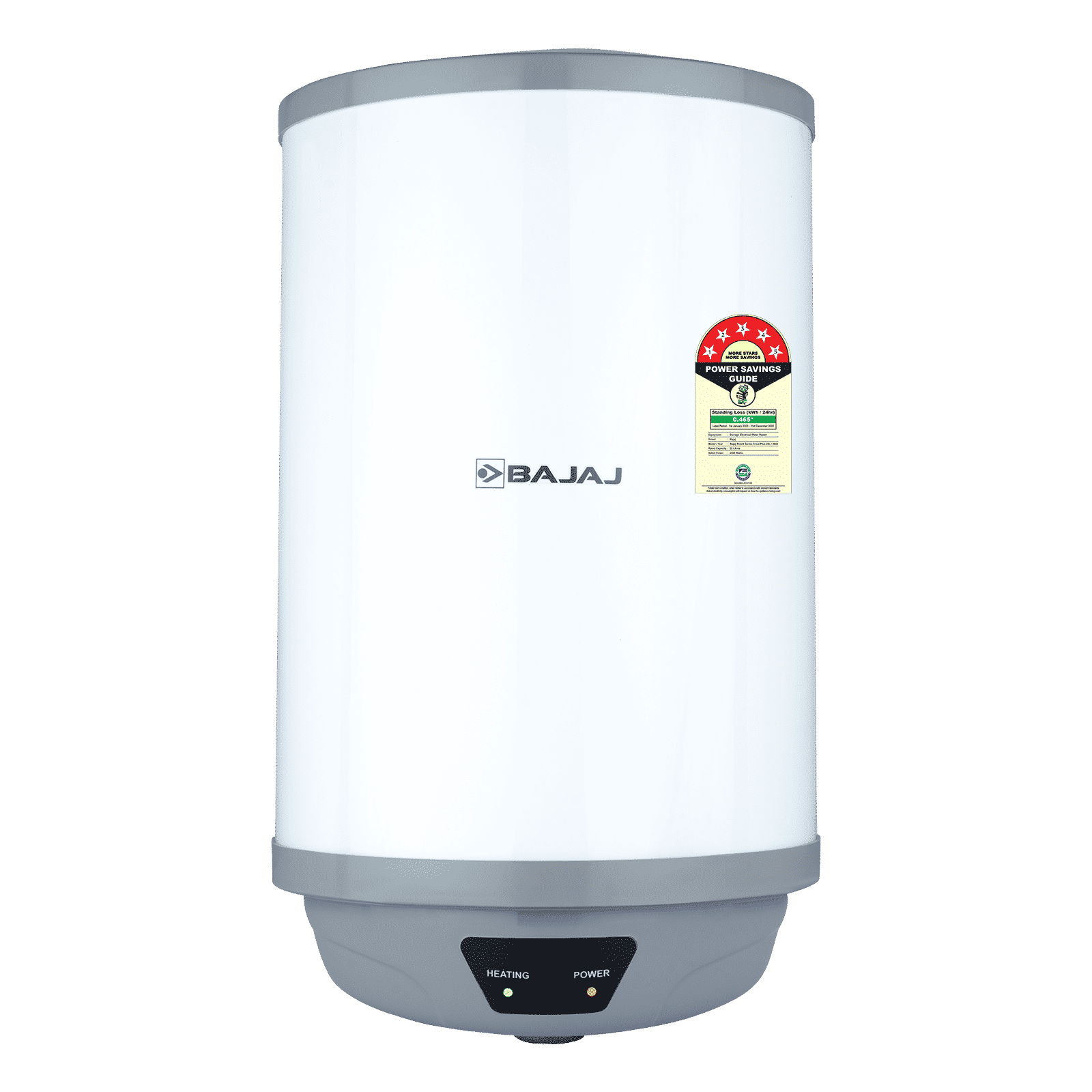 BAJAJ Shield Crest Plus 25 Litre 5 Star Vertical Storage Geyser with Swirlflow Technology (White & Grey)_1