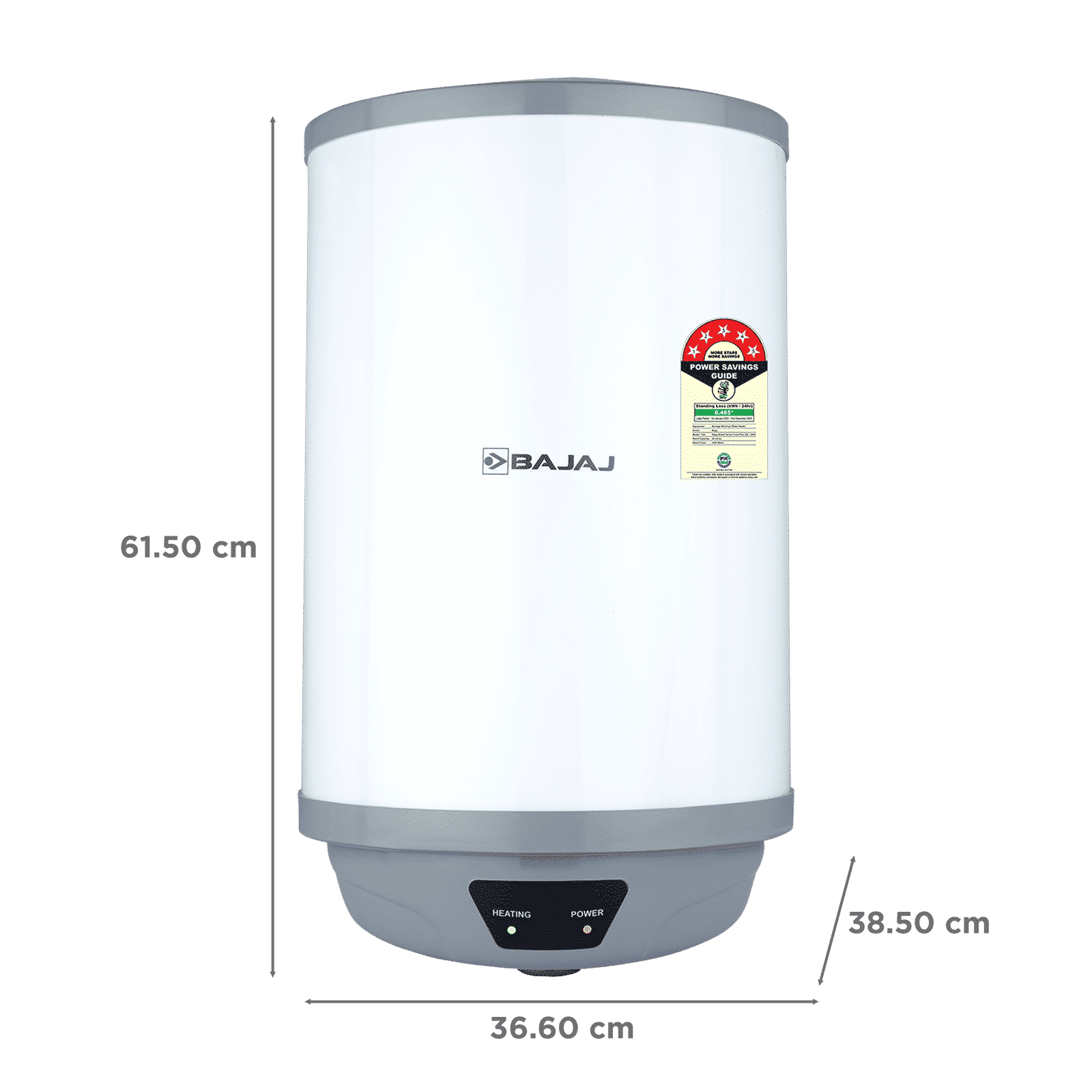 BAJAJ Shield Crest Plus 25 Litre 5 Star Vertical Storage Geyser with Swirlflow Technology (White & Grey)_2