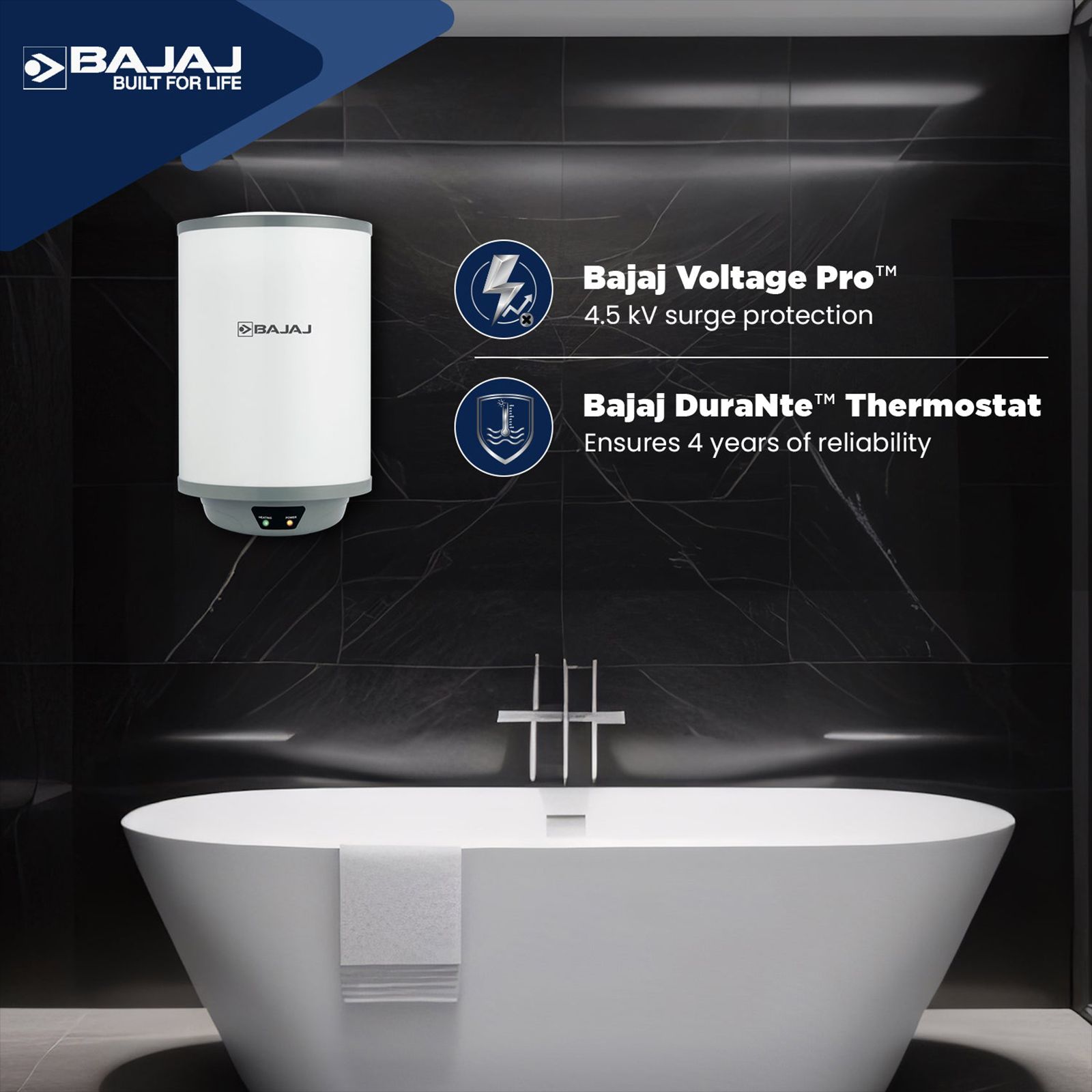 BAJAJ Shield Crest Plus 25 Litre 5 Star Vertical Storage Geyser with Swirlflow Technology (White & Grey)_9