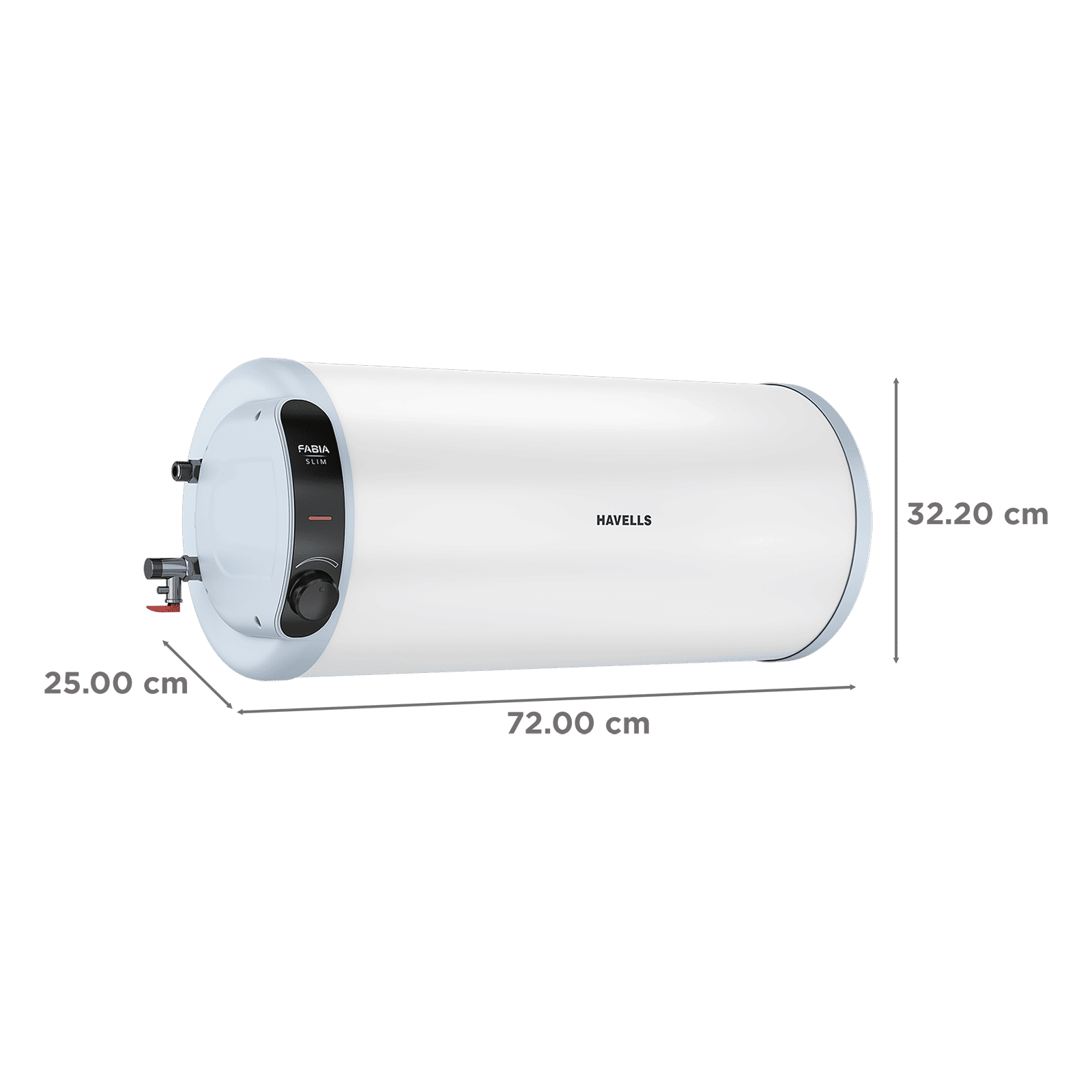 HAVELLS Fabia Slim LH 25 Litre 3 Star Horizontal Storage Geyser with Whirlflow Technology (White & Blue)_2