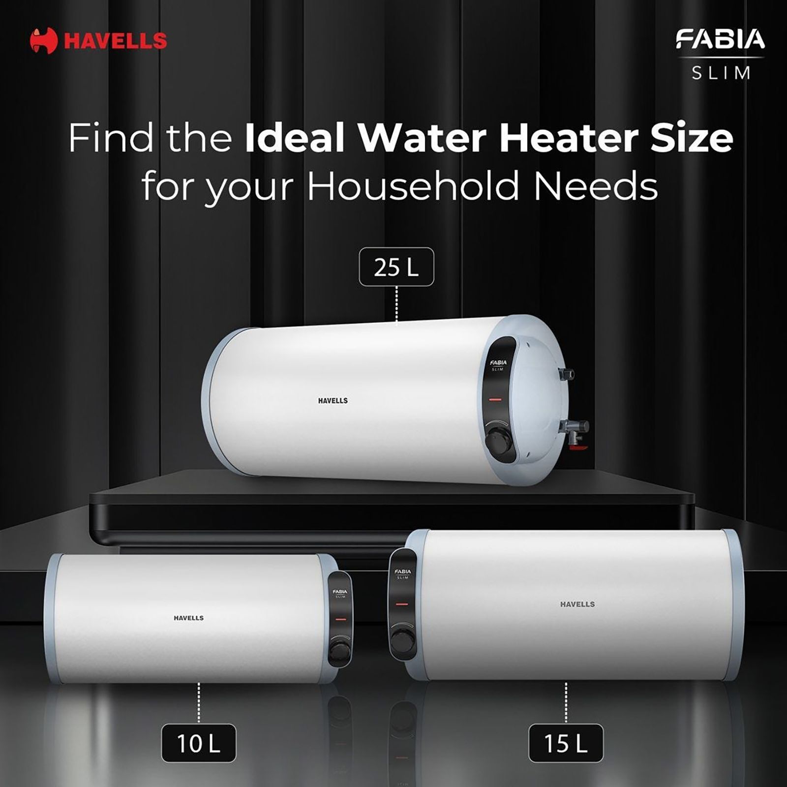 HAVELLS Fabia Slim 25 Litre 3 Star Horizontal Storage Geyser with Whirlflow Technology (White & Blue)_13