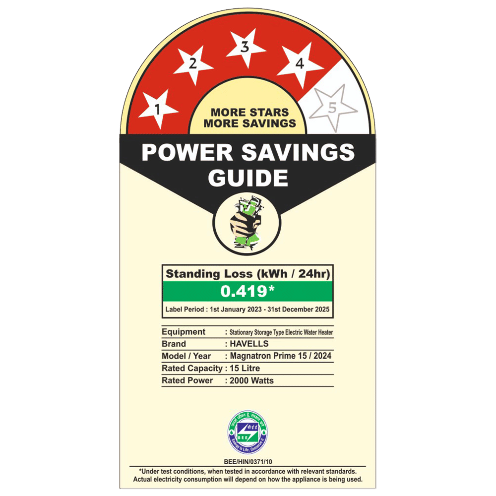 HAVELLS Magnatron Prime 15 Litres 4 Star Storage Geyser with Induction Technoloy (White & Blue) HAVELLS Magnatron Prime 15 Litres 4 Star Storage Geyser with Induction Technoloy (White & Blue)_5