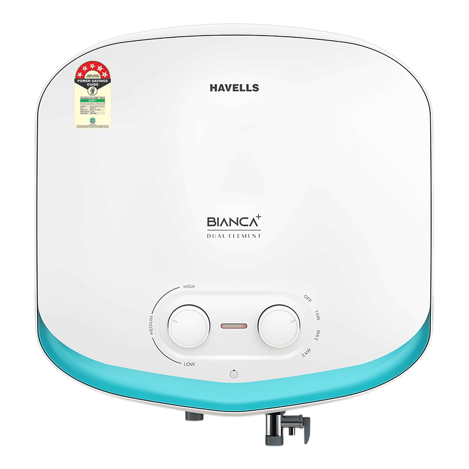 HAVELLS Bianca Plus 15 Litres 5 Star Storage Geyser with Whirlflow Technology (White & Blue)_1