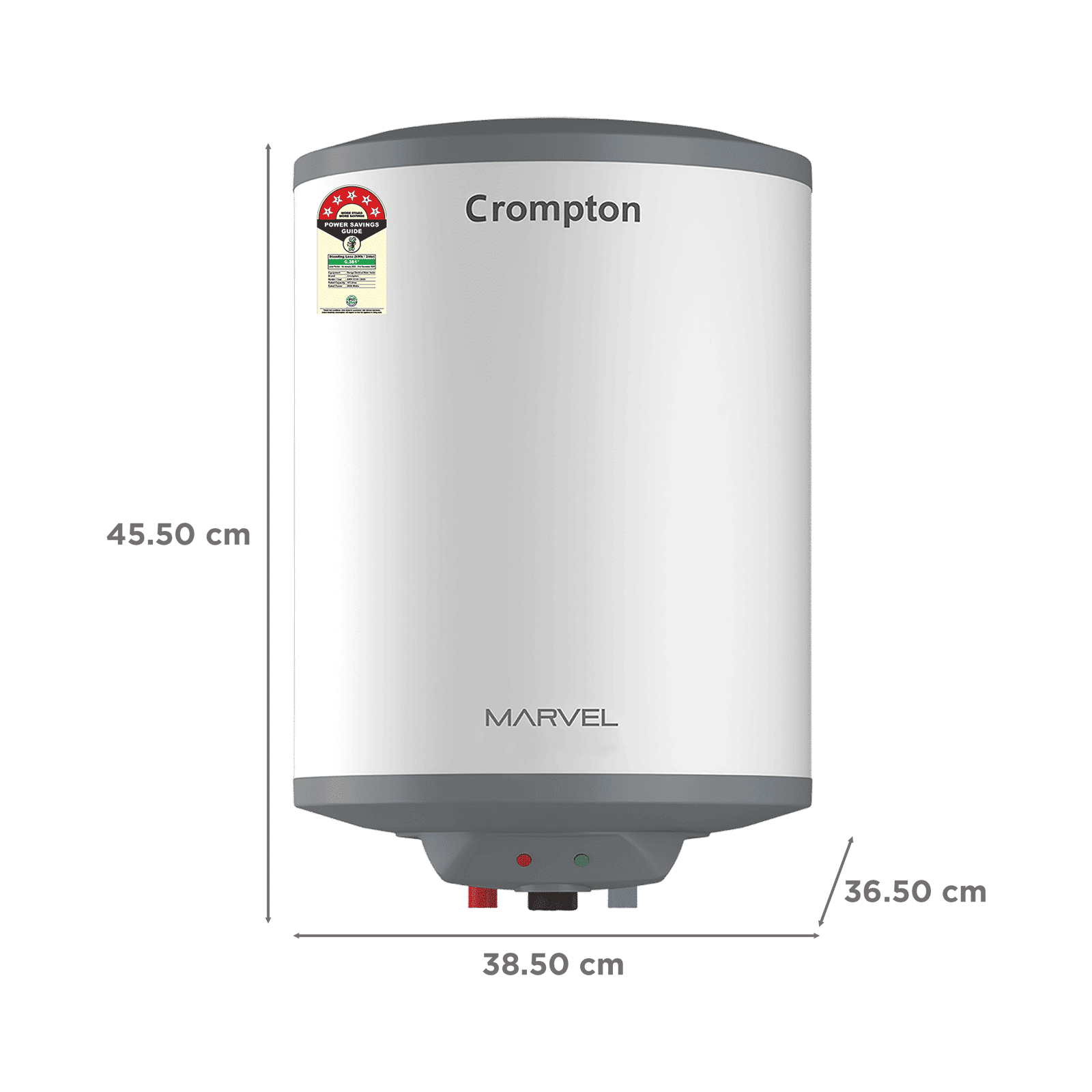 Crompton Marvel 15 Litre Vertical Storage Geyser with Anti-Scale Technology (White)_2
