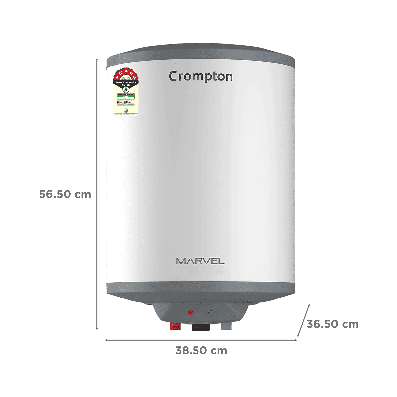 Crompton Marvel 25 Litre Vertical Storage Geyser with Anti-Scale Technology (White)_2