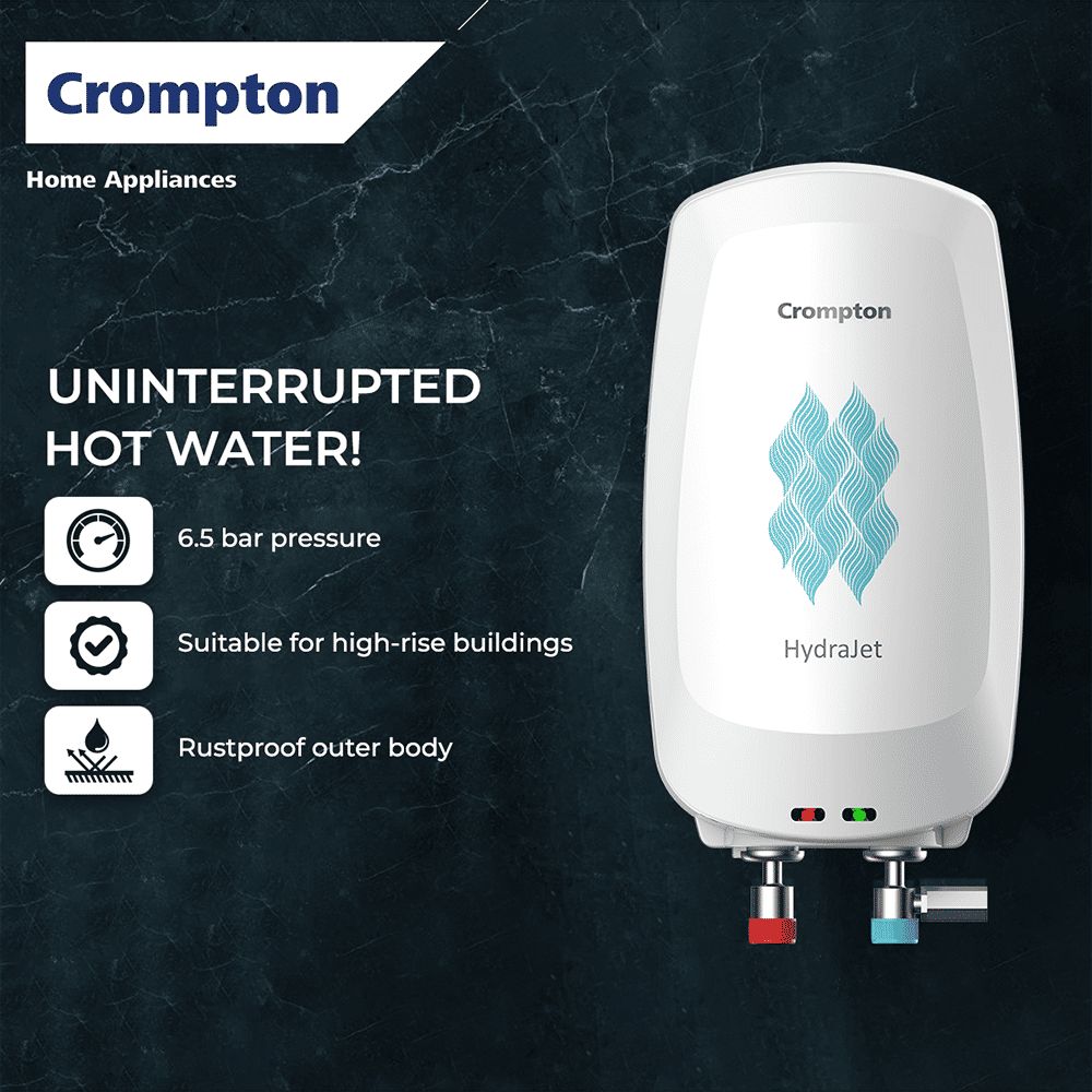Crompton HydraJet 5 Litre Vertical Instant Geyser with Anti Scale Technology (White) Crompton HydraJet 5 Litre Vertical Instant Geyser with Anti Scale Technology (White)_5